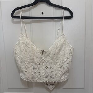 Angel Biba White Crochet Crop Top